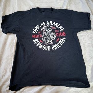 Vintage Sons of Anarchy Redwood T-Shirt Black Size Large Motorcycle TV Show Tee